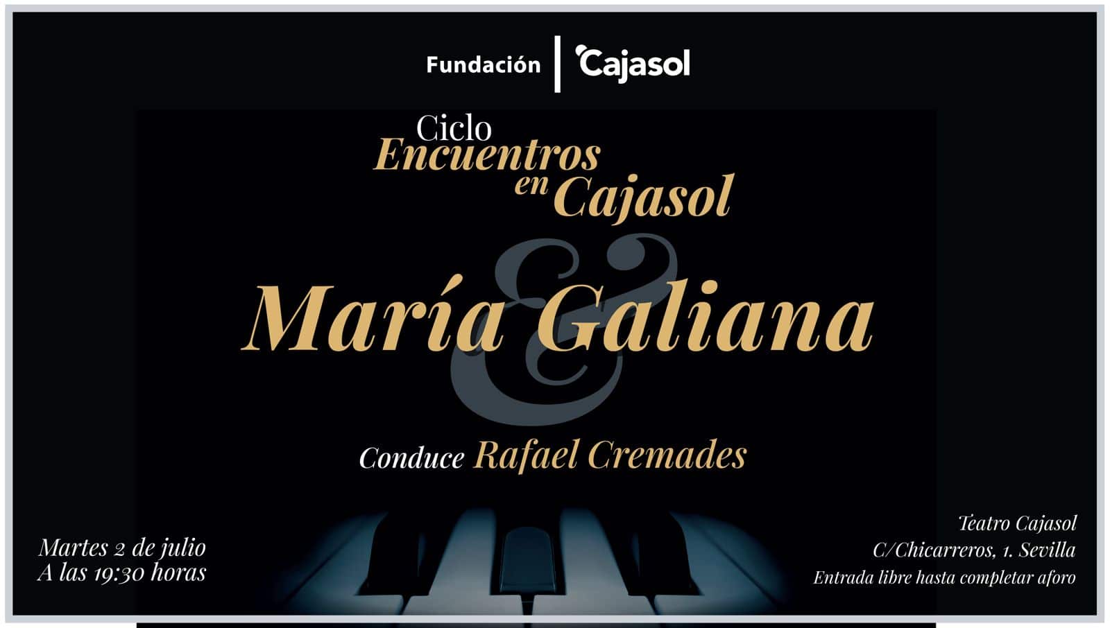 La actriz María Galiana participará en la próxima sesión de ‘Encuentros en Cajasol’