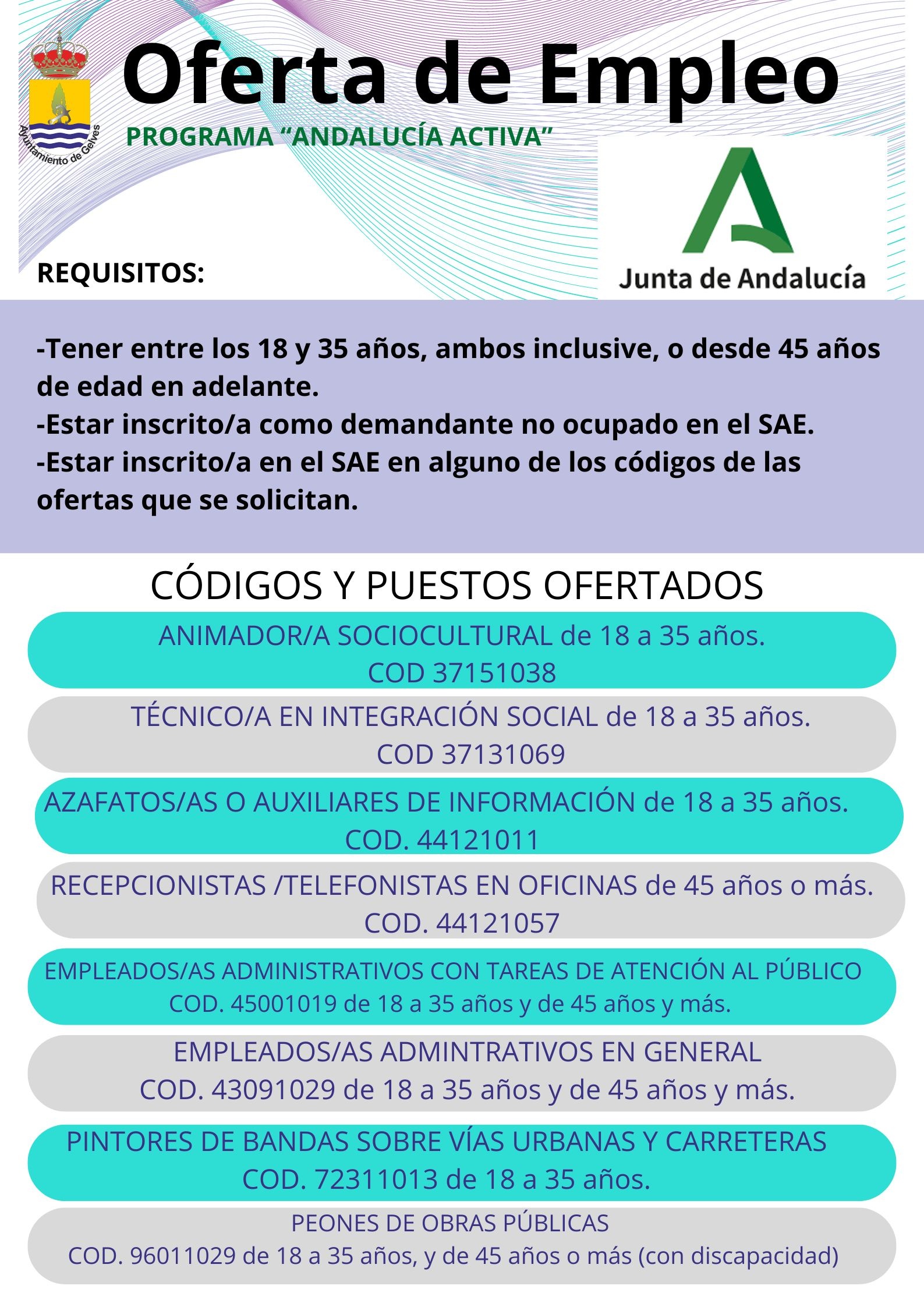 Próxima convocatoria de Empleo “Andalucía Activa”