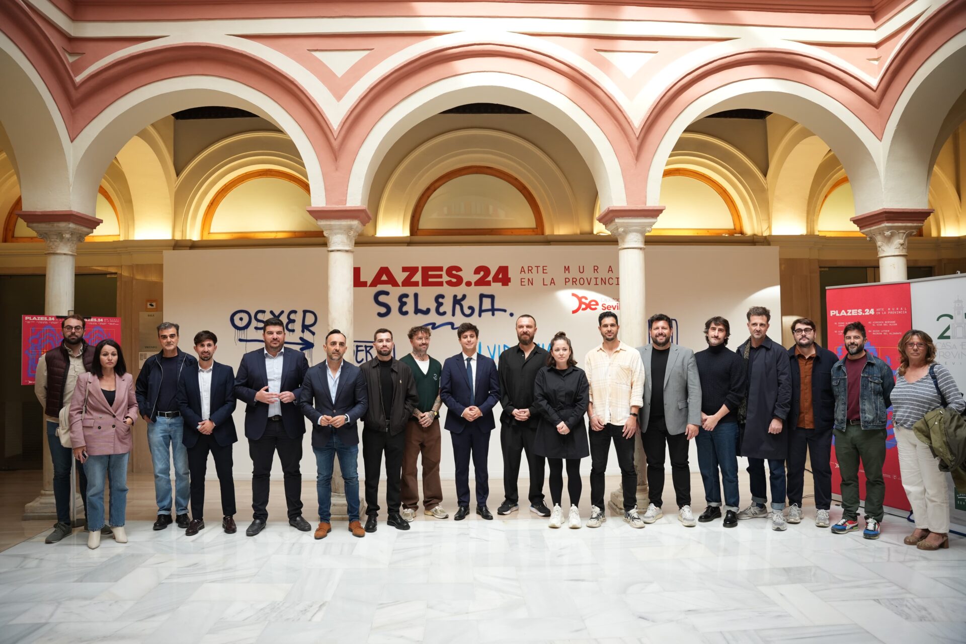 Pedro Almeida, Virginia Bersabé, Alberto Montes y Osier Luther, realizan intervenciones murales en Camas, El Viso, Los Corrales y Mairena del Aljarafe, articuladas a través de ‘PLAZES.24’, propuesta de arte mural de la Diputación