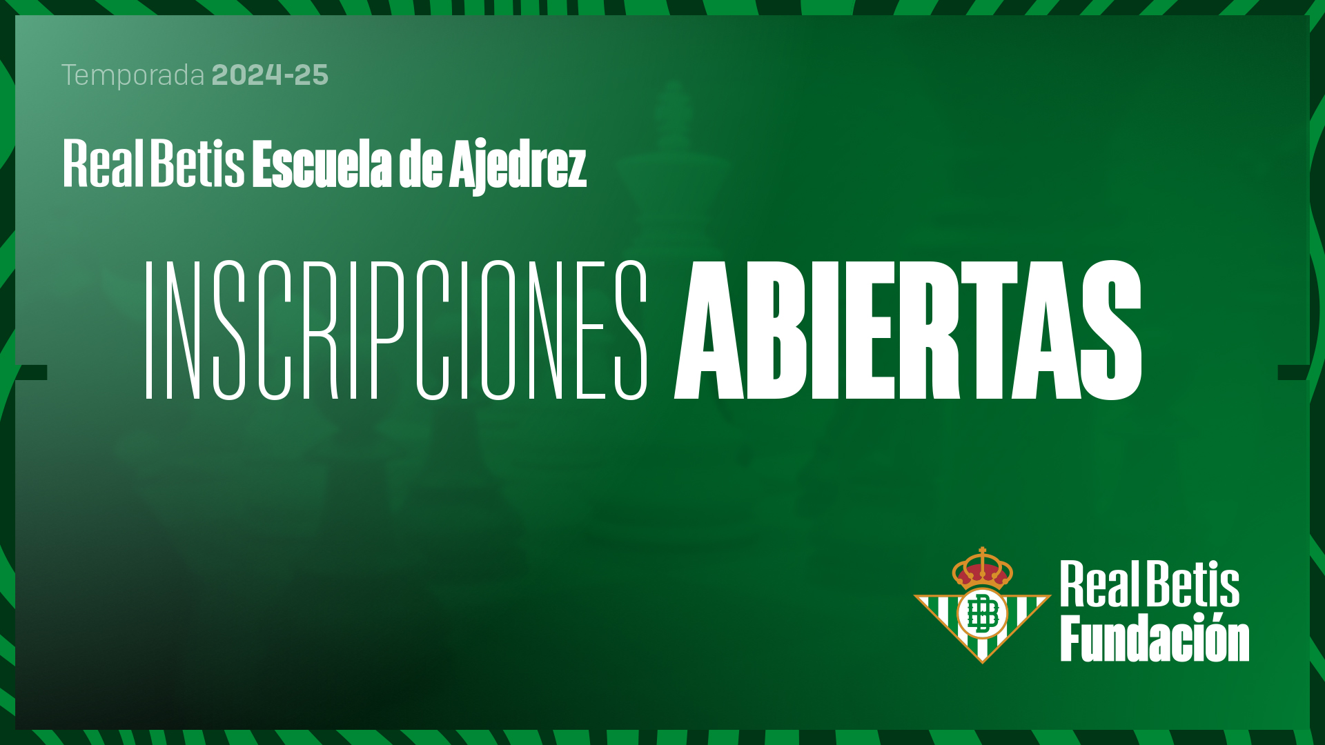 Abierto el plazo de inscripción para la Escuela de Ajedrez 2024-25 del Real Betis Balompié