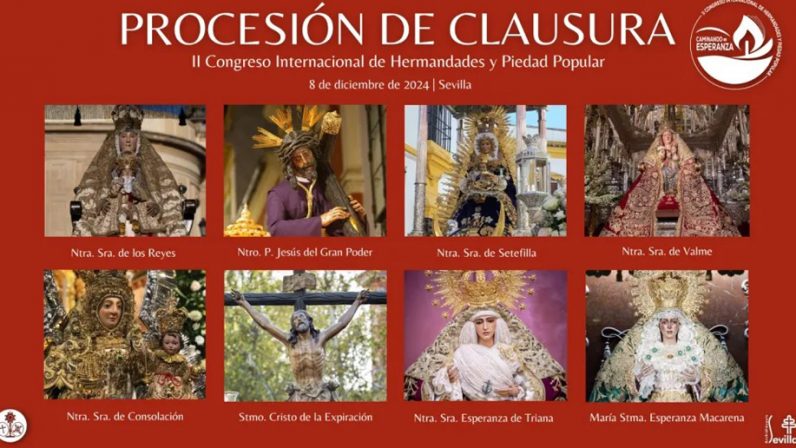 El Congreso Internacional de Hermandades y Piedad Popular publica los horarios e itinerarios para la procesión de clausura del 8 de diciembre