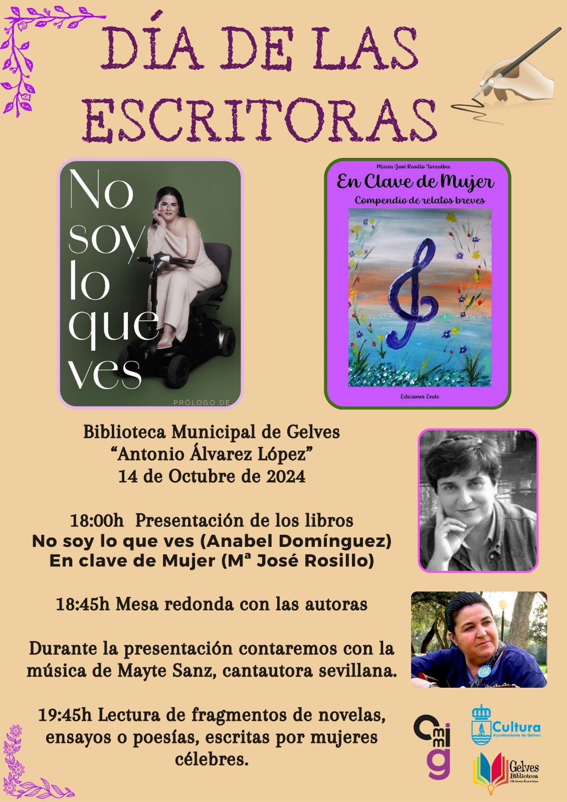 Día de las Escritoras el próximo 14 de octubre en la Biblioteca Municipal de Gelves