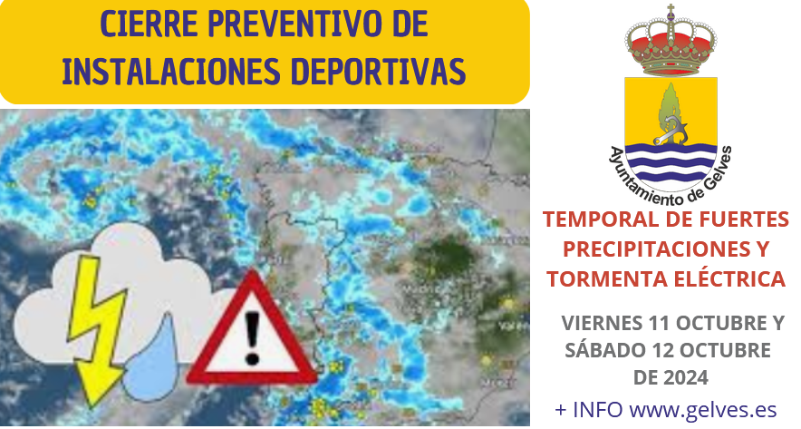 Cierre preventivo de instalaciones deportivas al aire libre hasta el domingo por temporal de lluvia