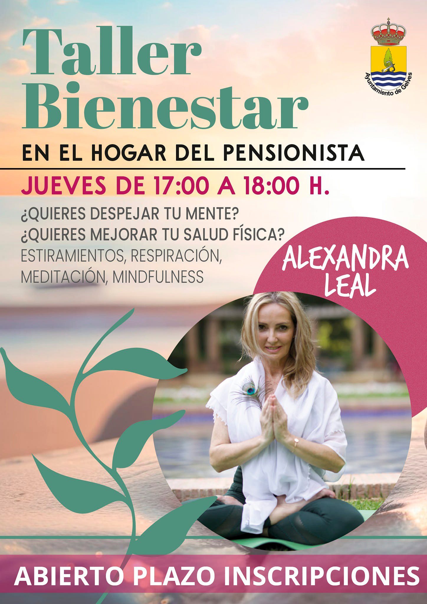 Abierto plazo de inscripciones para una nueva edicion del Taller de Bienestar Social dirigido a personas mayores de 55 años