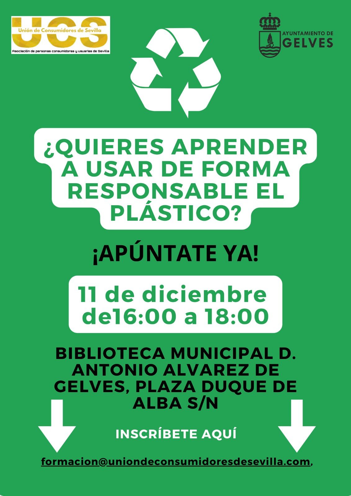 Taller sobre uso responsable del plástico en Gelves