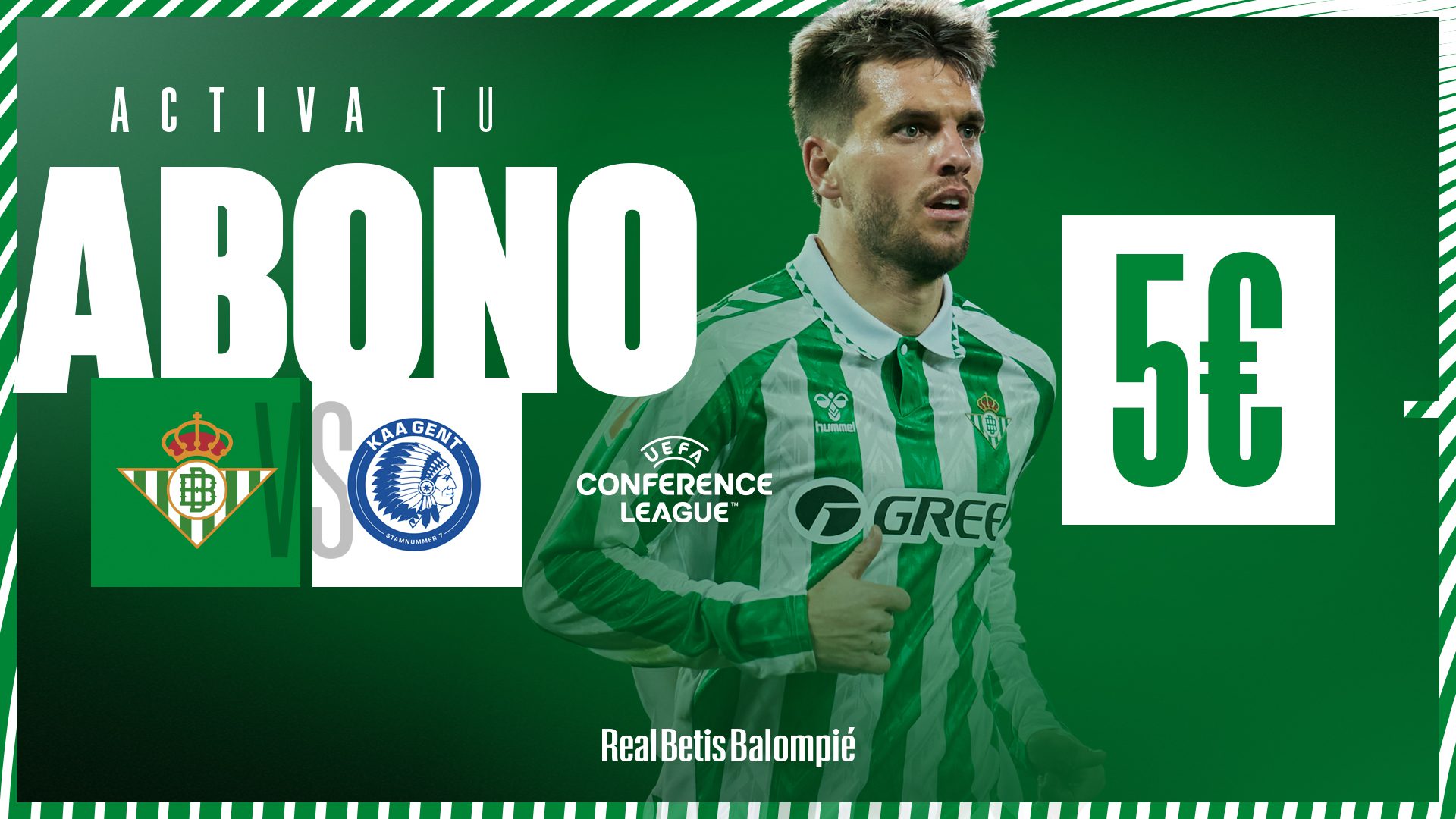 Los abonados del Real Betis podrán activar su carnet para el partido ante el KAA Gent por sólo 5 euros