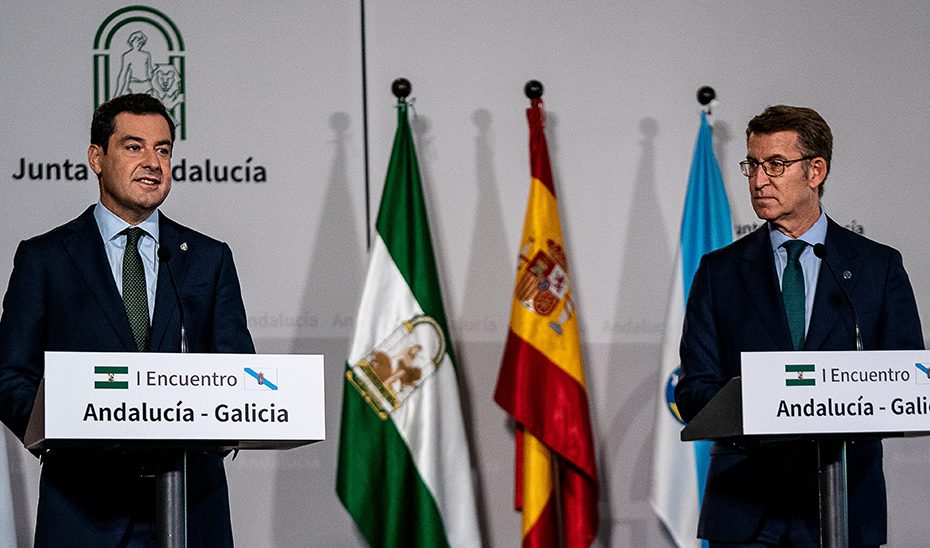 Moreno se reúne con los presidentes de la Xunta de Galicia y el Gobierno de Aragón la semana próxima