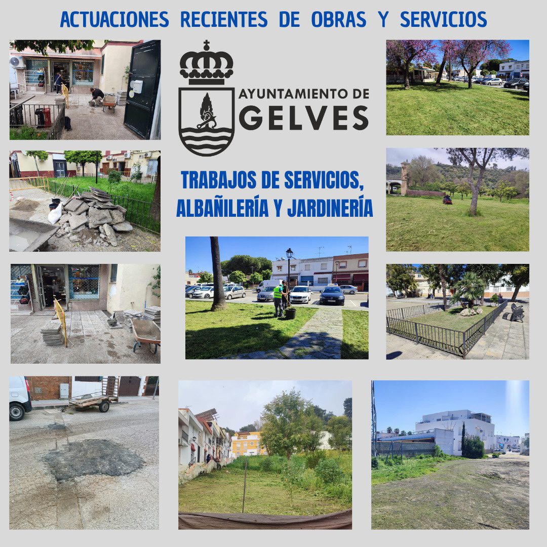 Continúan los trabajos de albañilería y jardinería por distintos lugares del municipio