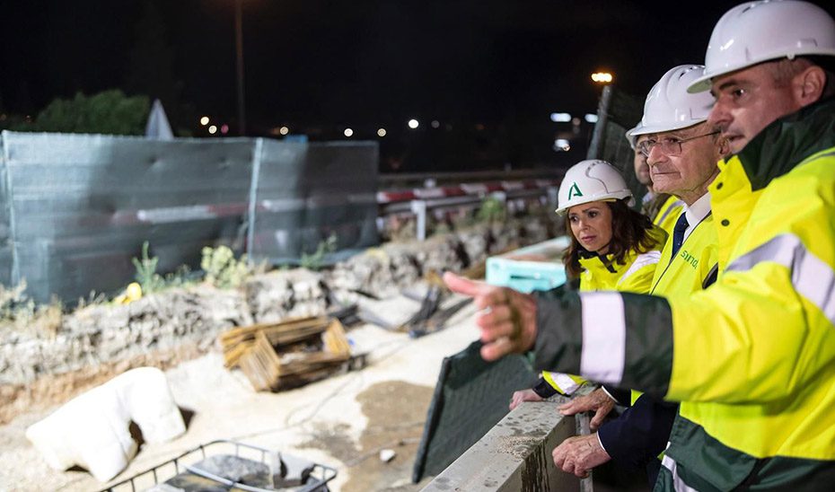 Las obras del carril BUS-VAO de acceso a Málaga llegan a su ecuador