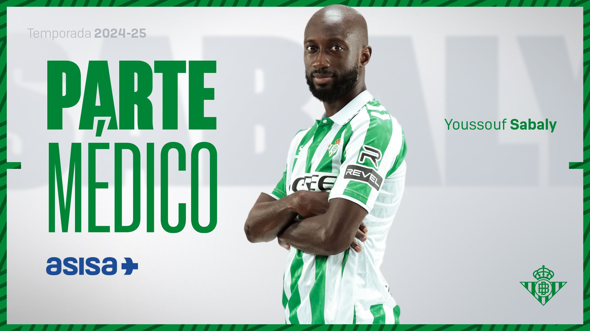 Youssouf Sabaly sufre un esguince acromioclavicular en su hombro izquierdo