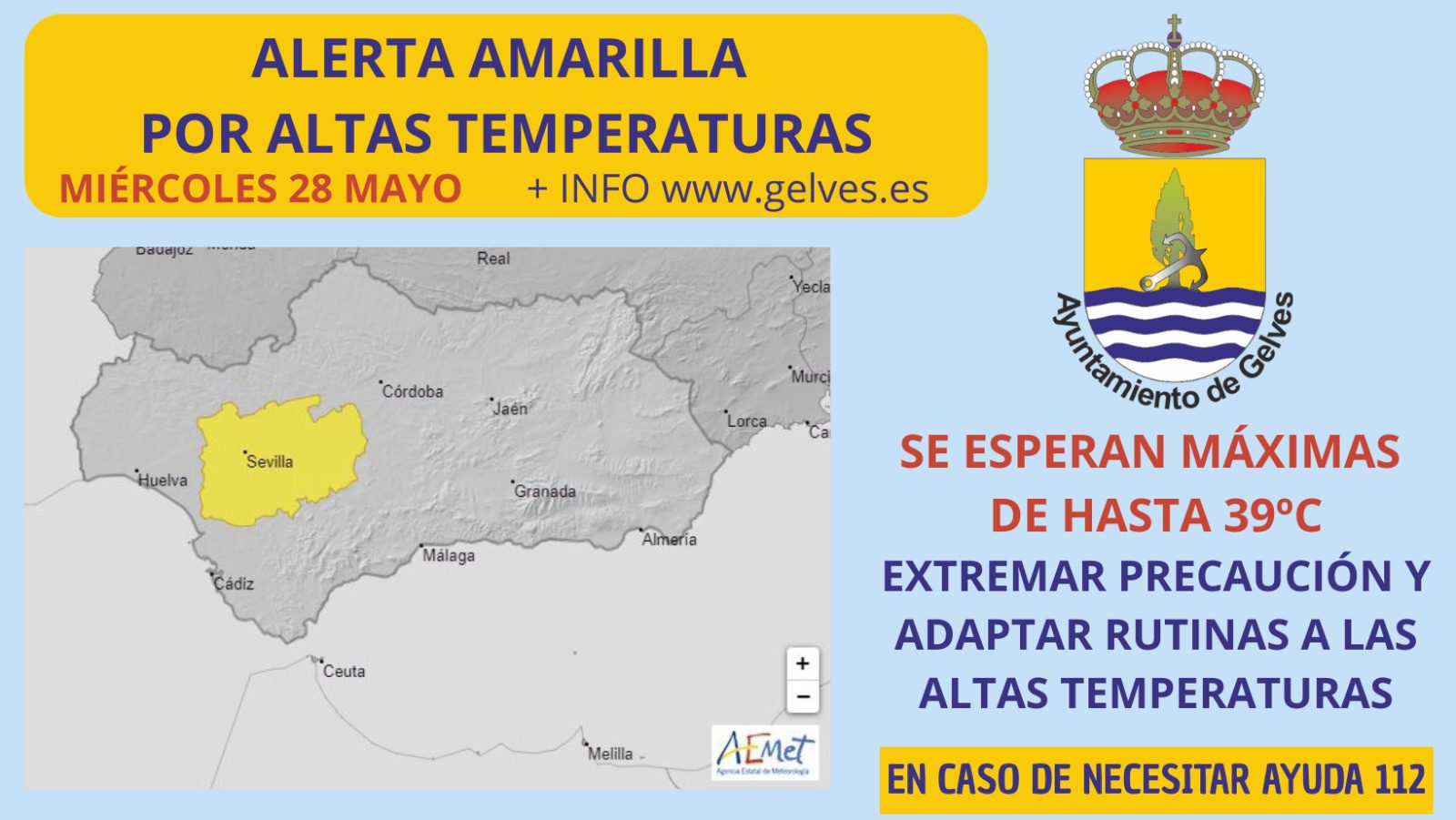 Alerta amarilla por altas temperaturas para hoy miércoles 28 de mayo