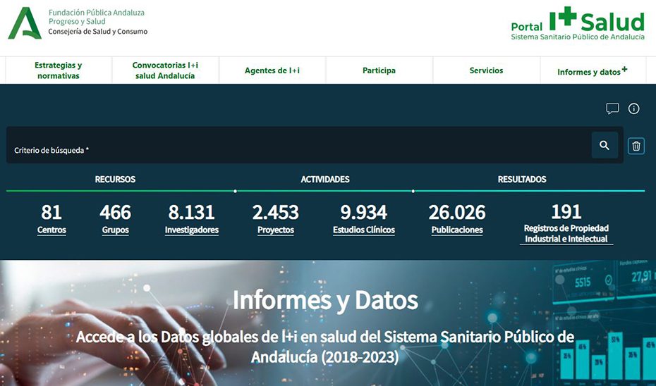 El portal de I+D+i en Salud de Andalucía recibe 3.500 visitas en sus primeros seis meses