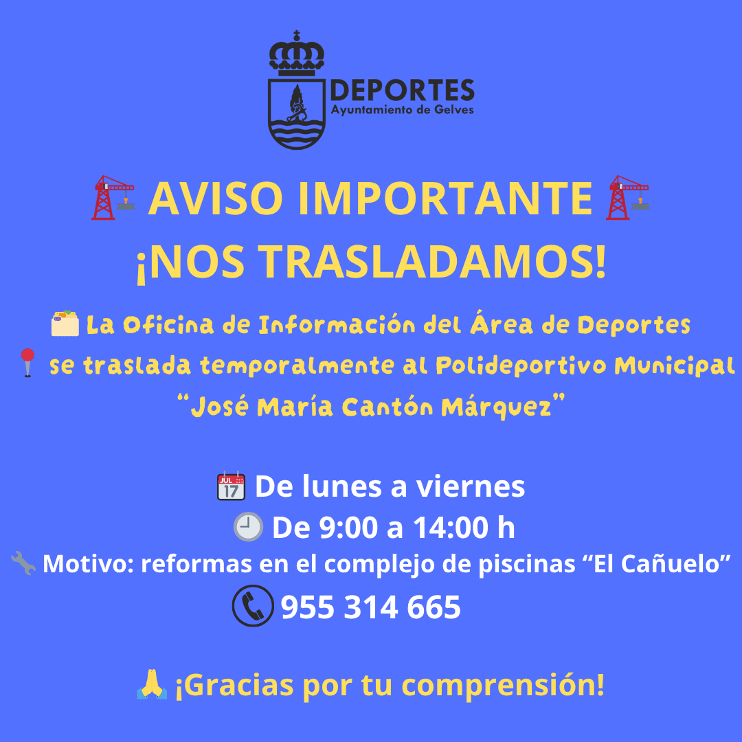 La Oficina de Información de Deportes se traslada temporalmente al Polideportivo Municipal