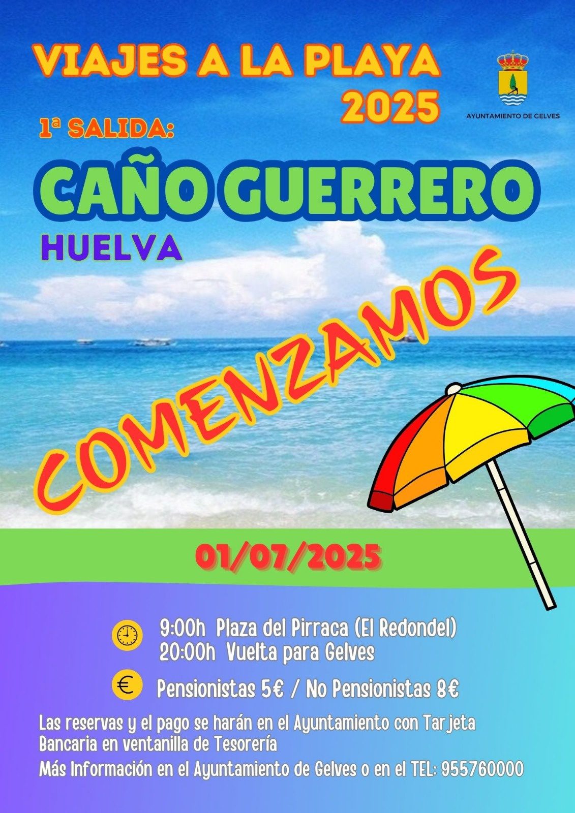 El Ayuntamiento de Gelves retoma su programa de Viajes a la Playa para el verano 2025