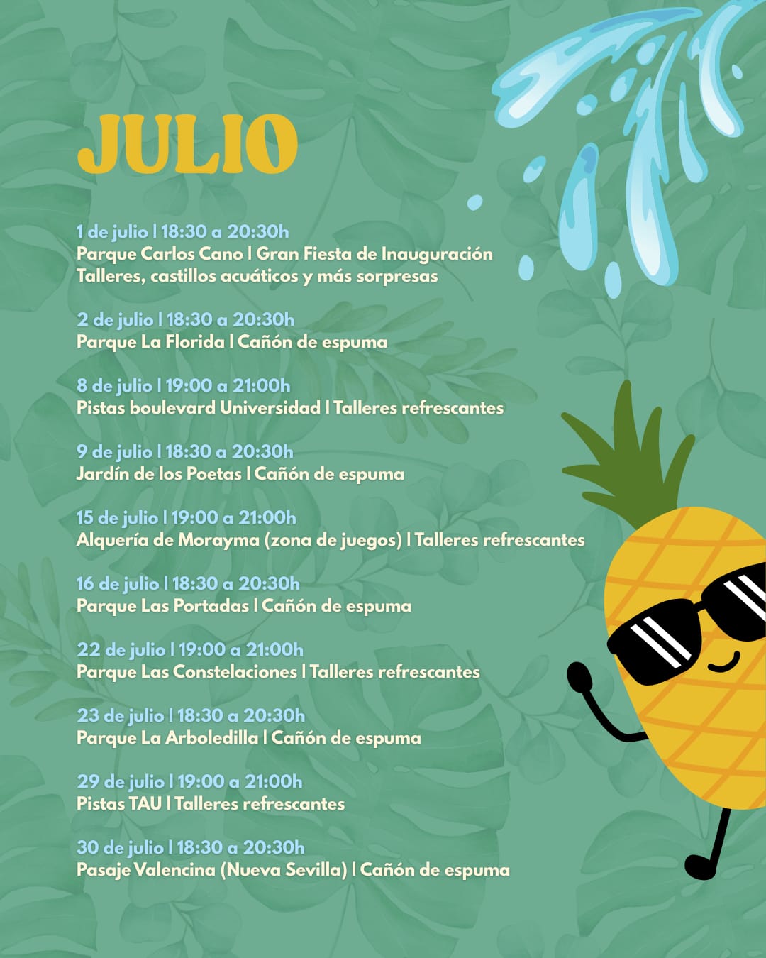 ESTE VERANO, REFRÉSCATE EN LOS PARQUES