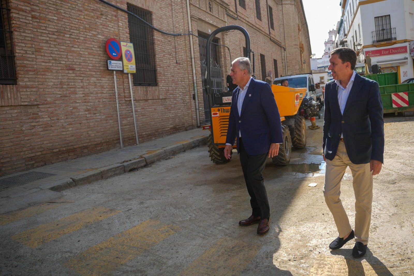 El Ayuntamiento reanuda las obras en Dueñas tras el parón con motivo de la cumbre de la ONU