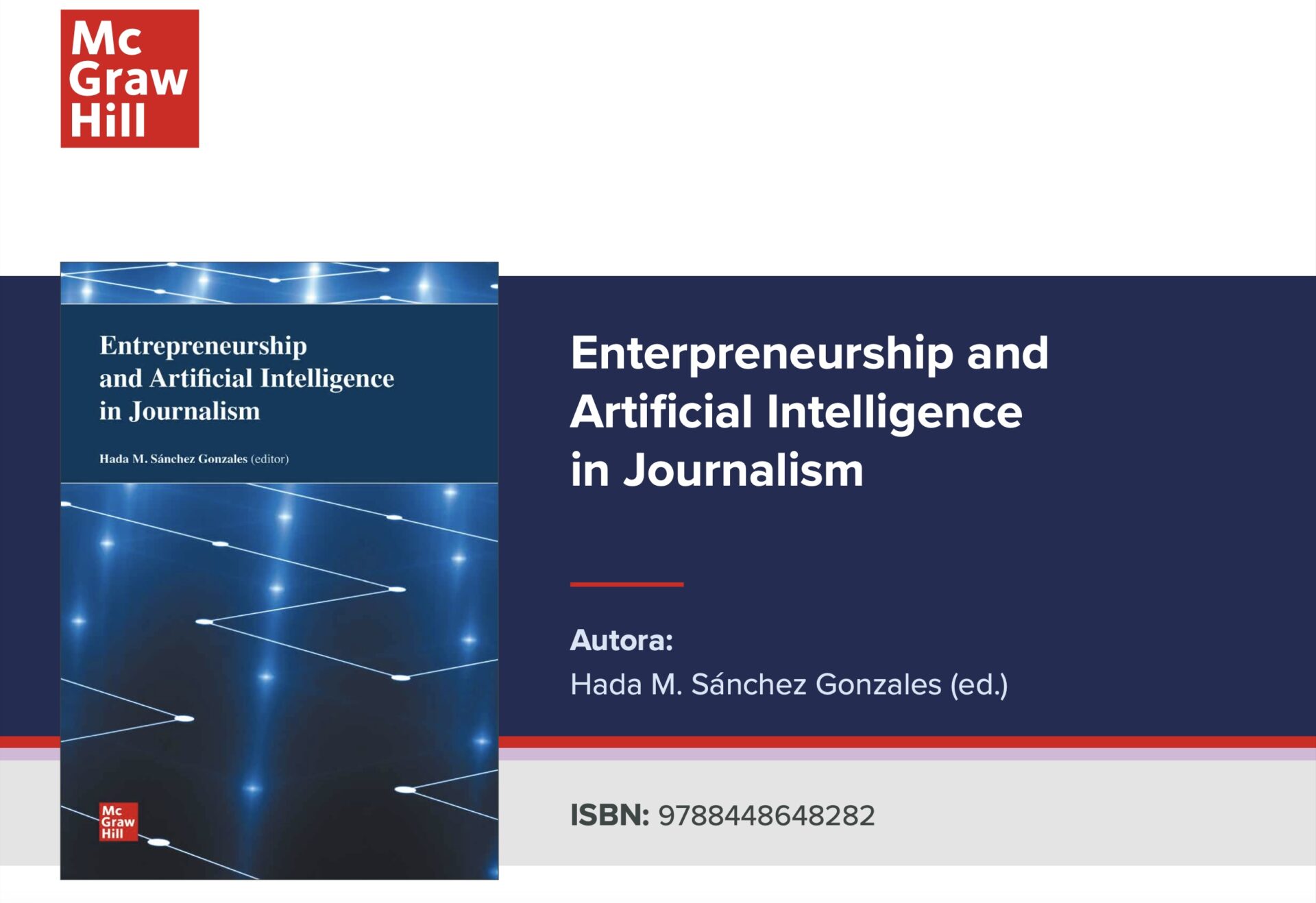 Hada Sánchez publica una obra sobre inteligencia artificial aplicada al periodismo emprendedor