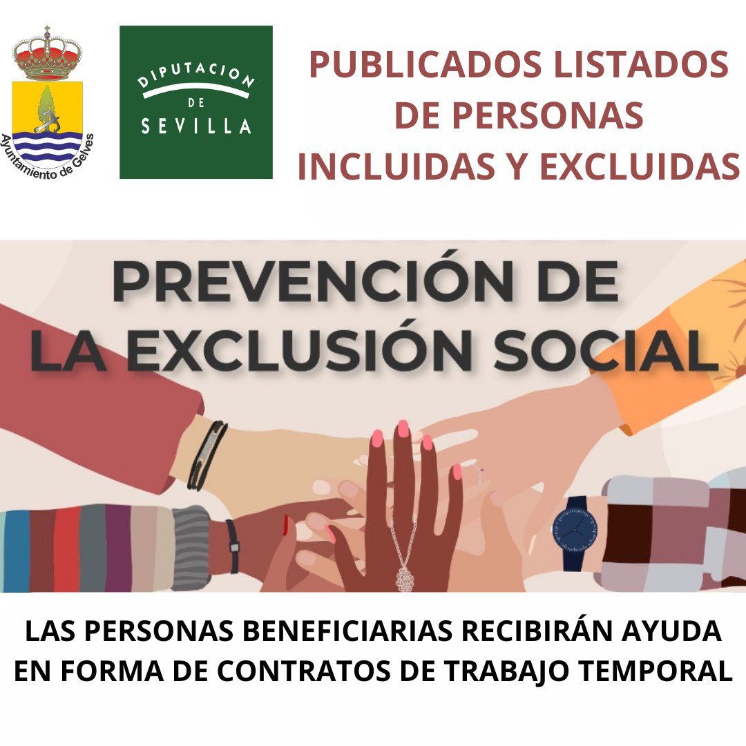 Publicados los listados definitivos de personas admitidas/excluidas del Programa para la Prevención de la Exclusión Social a través del Trabajo Temporal