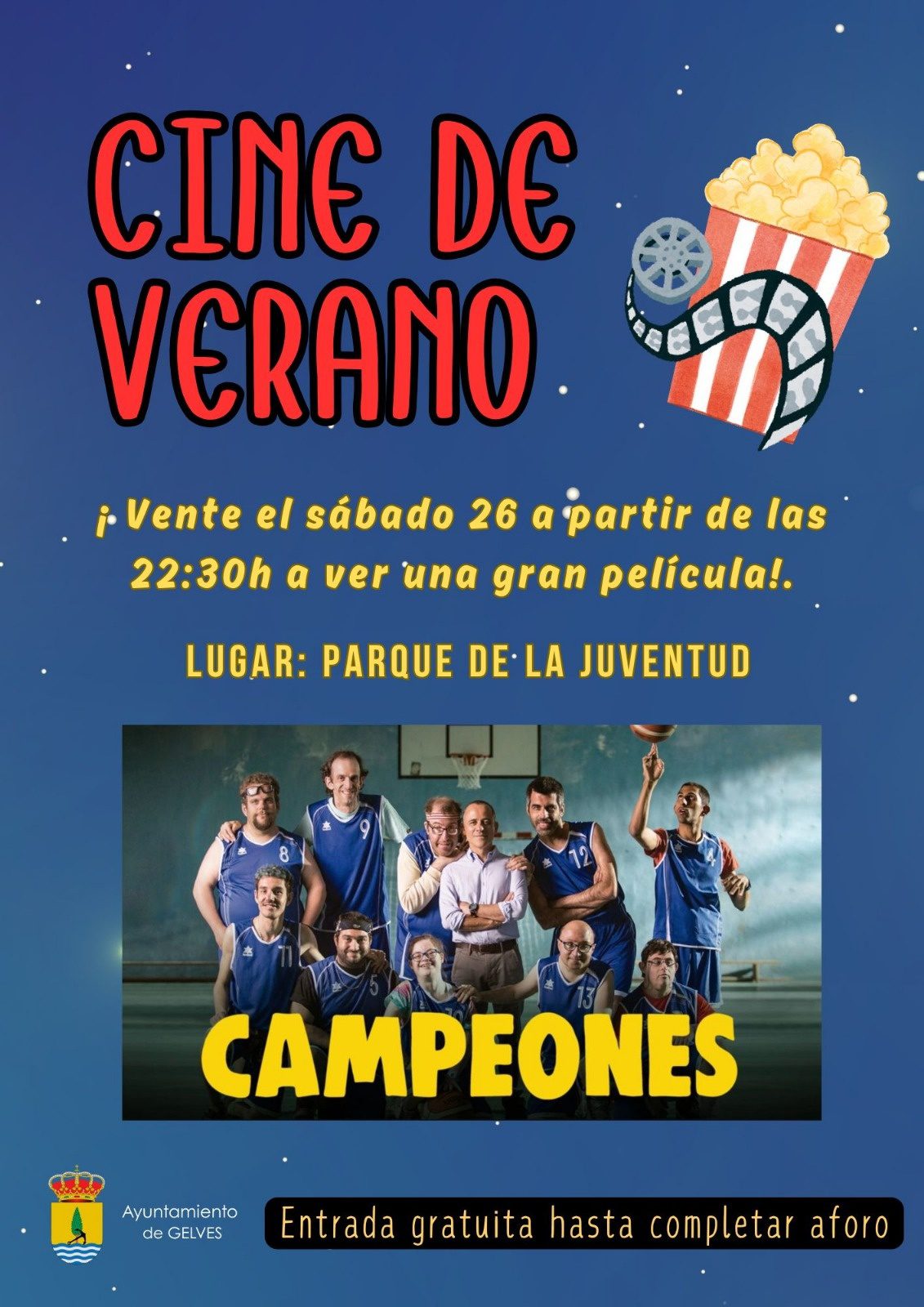 Cine de Verano en el Parque de la Juventud este sábado 26 de julio a las 22:30h