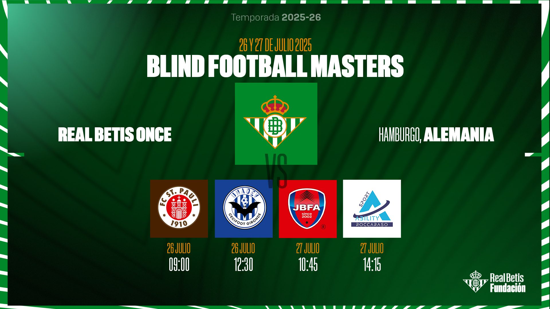 El Real Betis ONCE jugará este fin de semana el torneo Blind Football Masters en Hamburgo