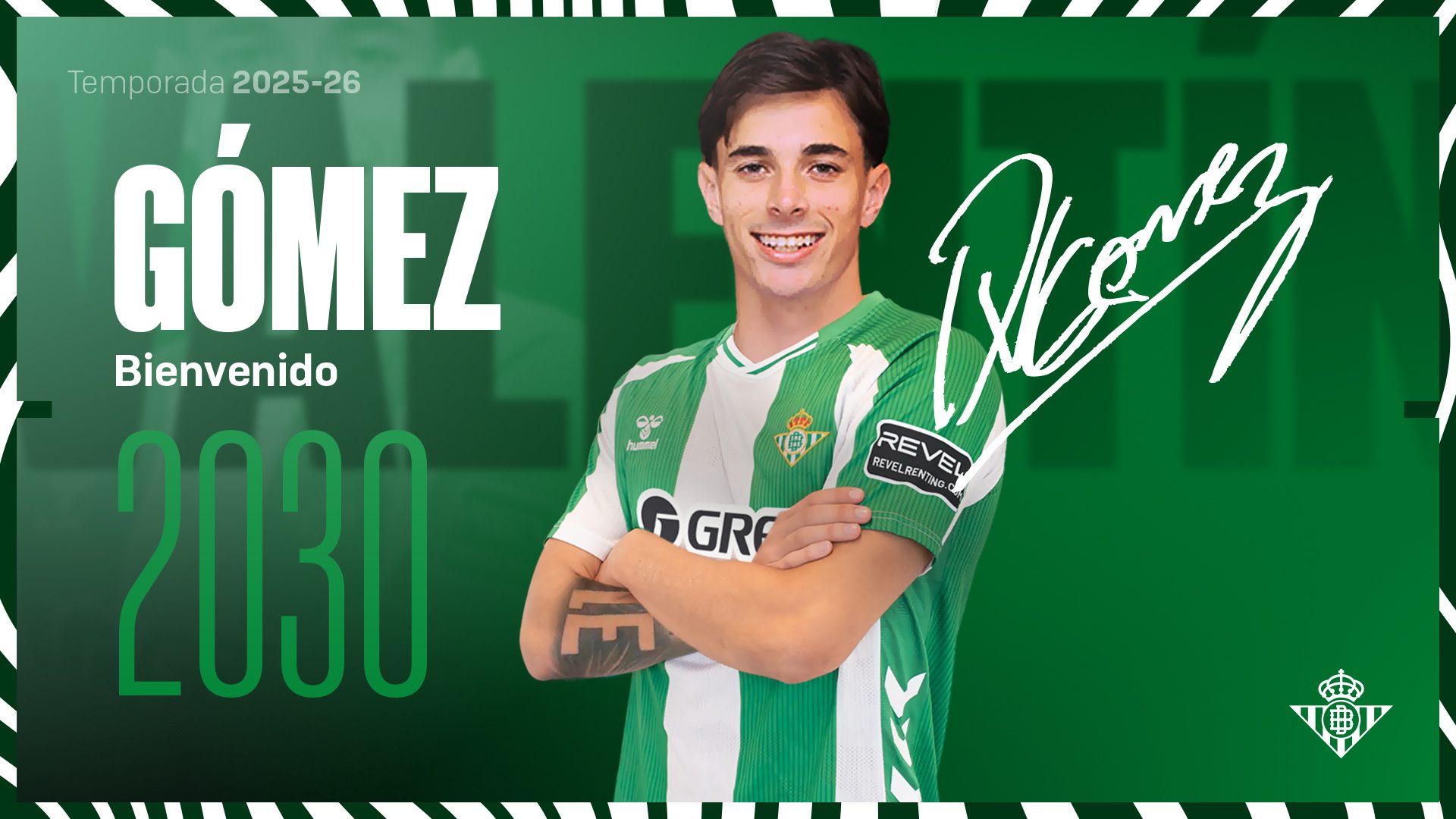 Valentín Gómez firma por el Real Betis hasta 2030