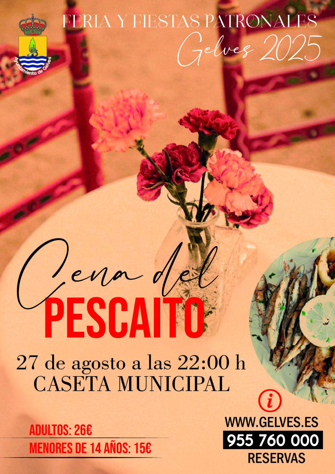 La cena del “pescaito” en la Caseta Municipal volverá a ofrecer este año un menú muy completo a precios populares