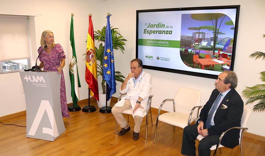 El Hospital Macarena y la Hermandad de la Macarena habilitarán un jardín lúdico y terapéutico en una terraza del centro