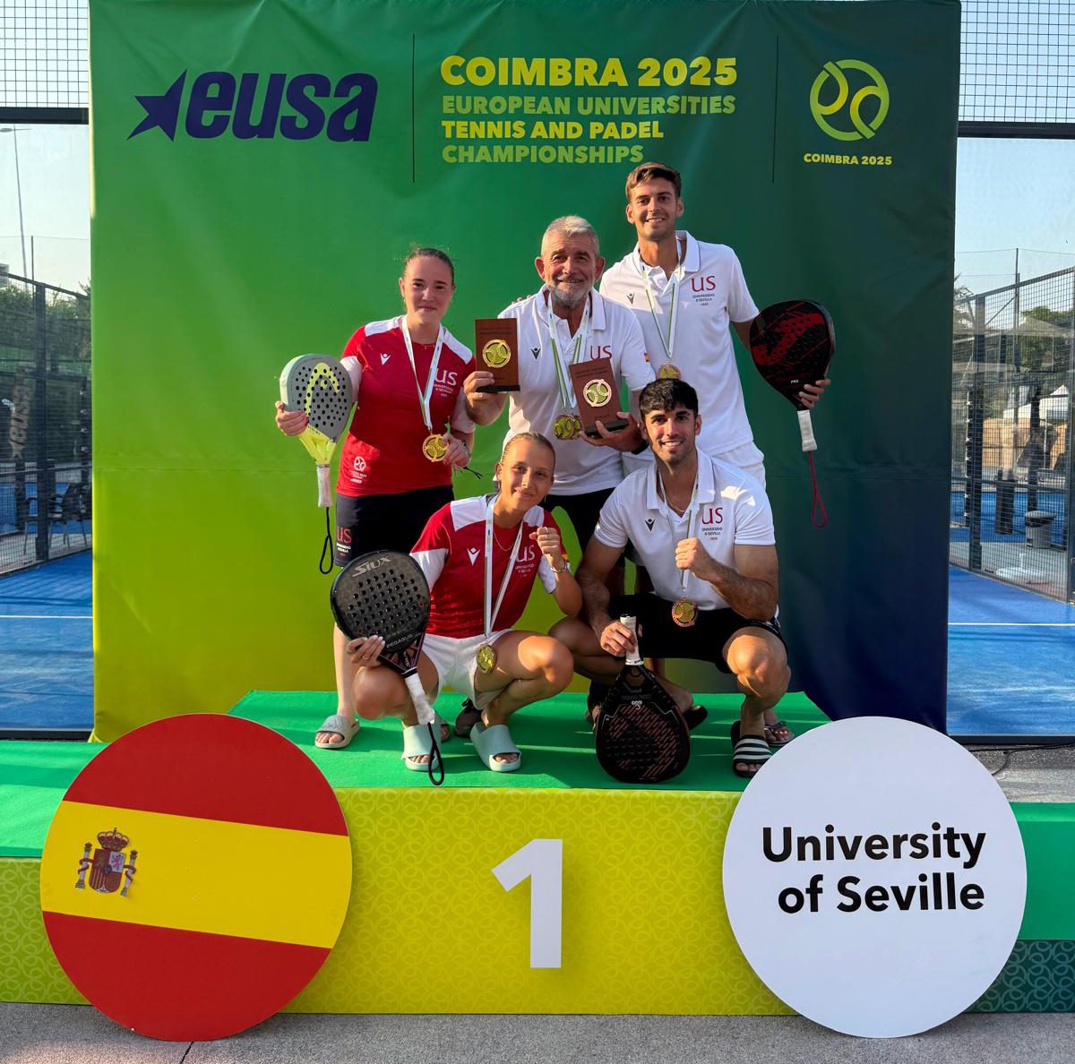 La US, campeona de Europa universitaria en pádel femenino