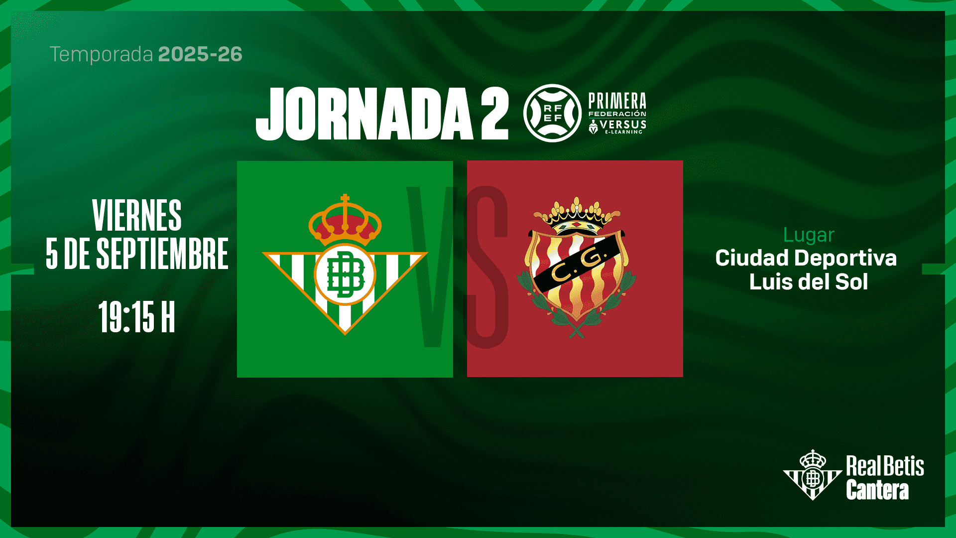 El Betis Deportivo-Nástic de Tarragona, este viernes 5 de septiembre a las 19:15 horas