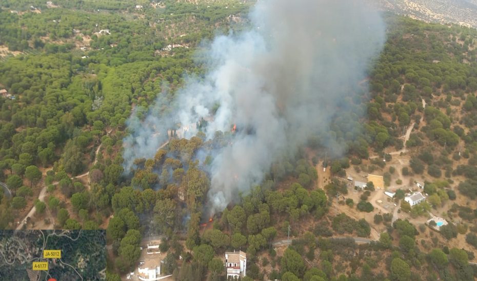 La Junta eleva el Plan Infoca a fase de emergencia por un incendio forestal en Andújar