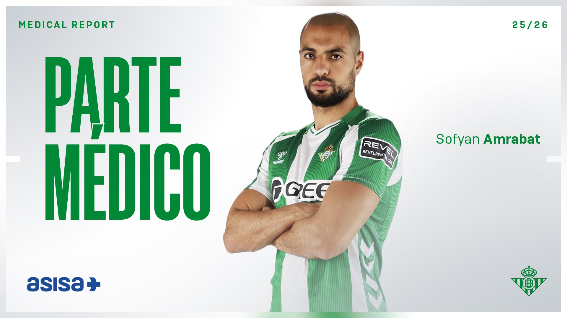 Sofyan Amrabat sufre una lesión miofascial postcontusiva en el recto femoral derecho
