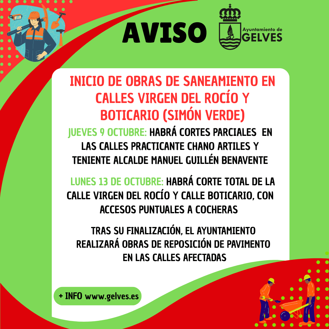 Aljarafesa inicia obras de mejora del saneamiento en las calles Virgen del Rocío y Boticario