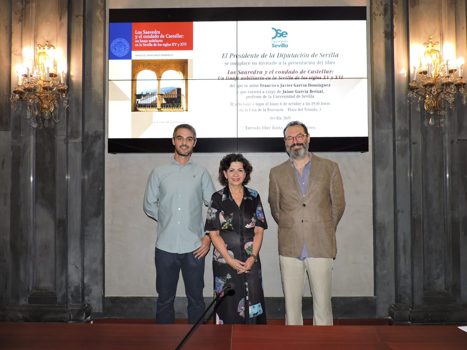 La Diputación de Sevilla presenta ‘Los Saavedra y el condado de Castellar’, investigación histórica ganadora del concurso Archivo Hispalense 2023