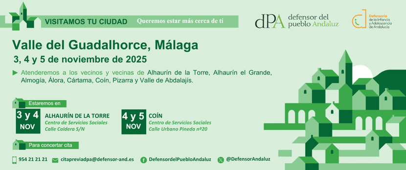 La Oficina de Información y Atención Ciudadana del Defensor del Pueblo andaluz se desplaza al Valle del Guadalhorce