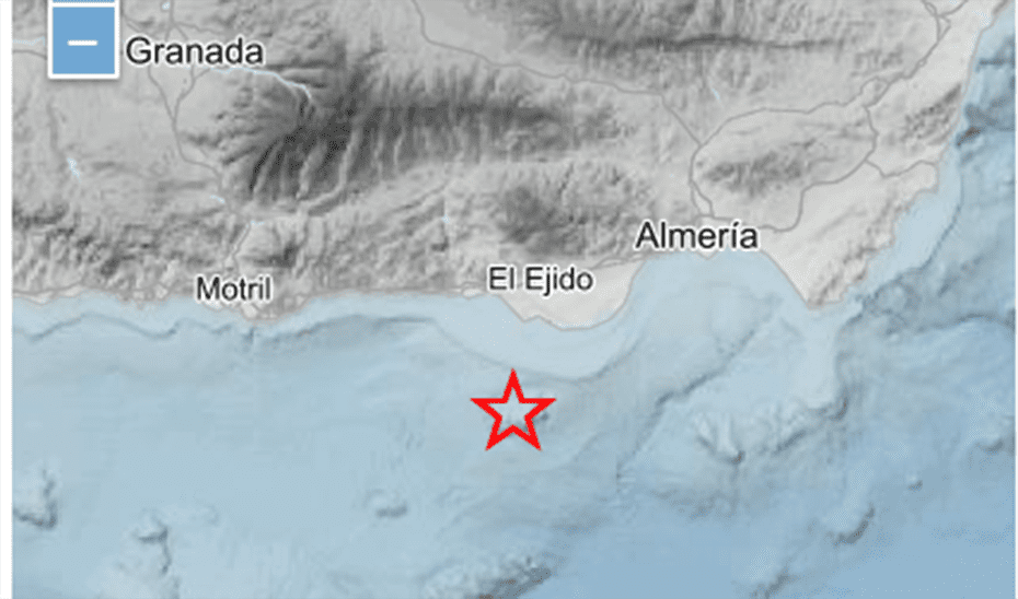 Registrado un terremoto de magnitud 4,2 en el mar de Alborán, frente a la costa de Almería