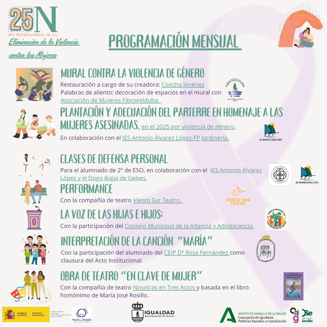 Gelves conmemora el 25N con una programación mensual por la Eliminación de la Violencia contra las Mujeres