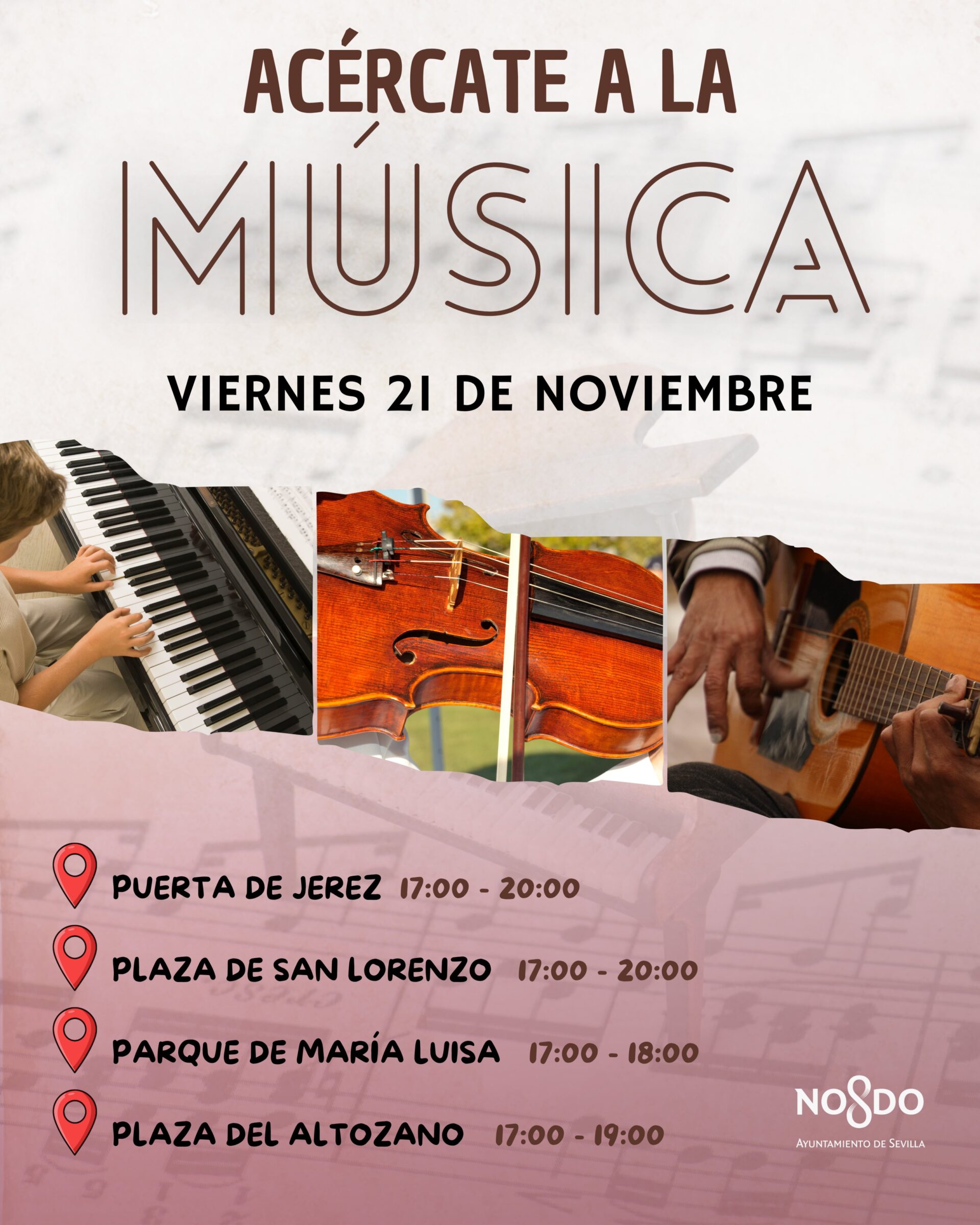 El Ayuntamiento lleva la música de los conservatorios de Sevilla a la calle por el día de Santa Cecilia