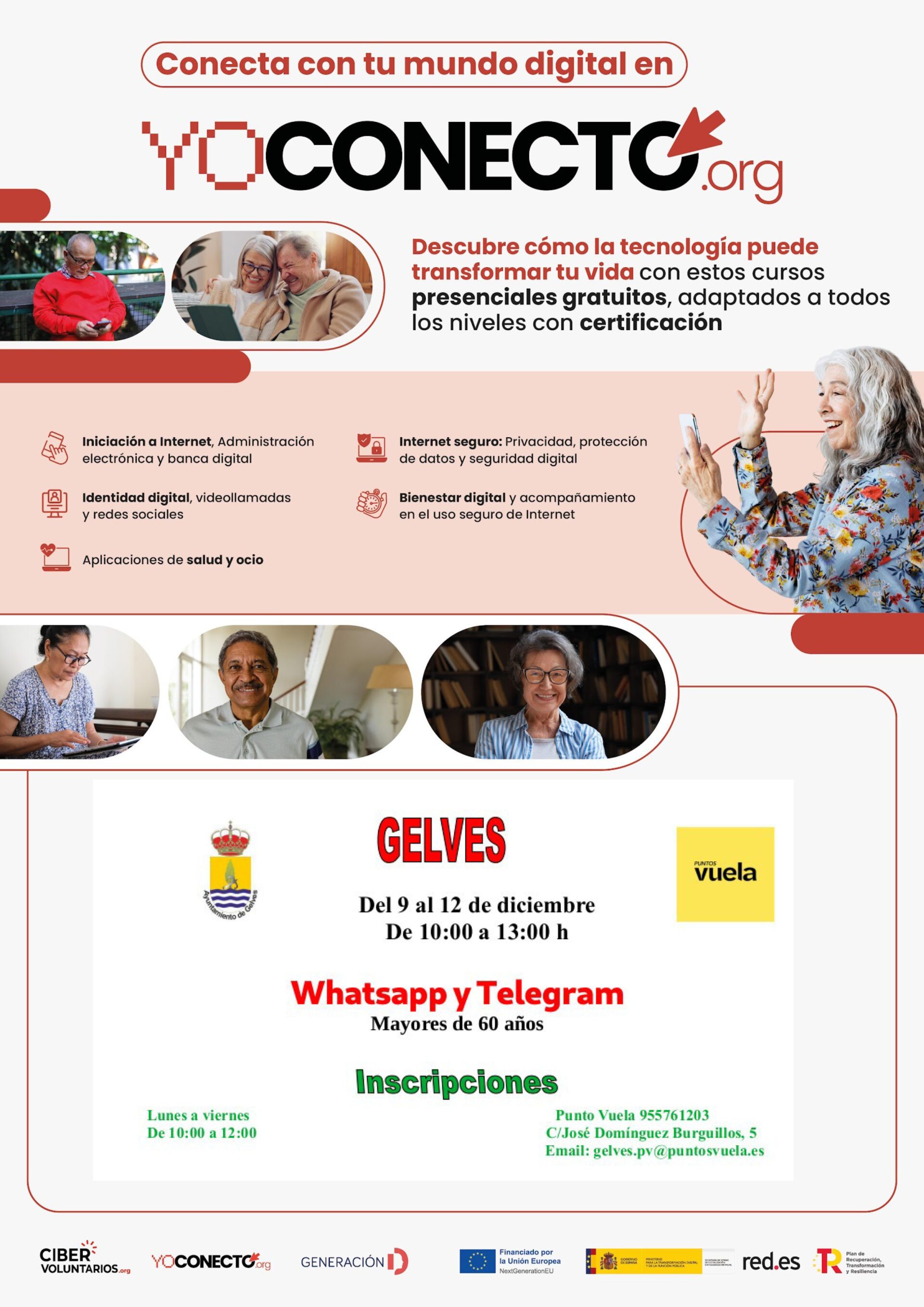 El Punto Vuela de Gelves ofrece formación digital gratuita para mayores de 60 años estas Navidades