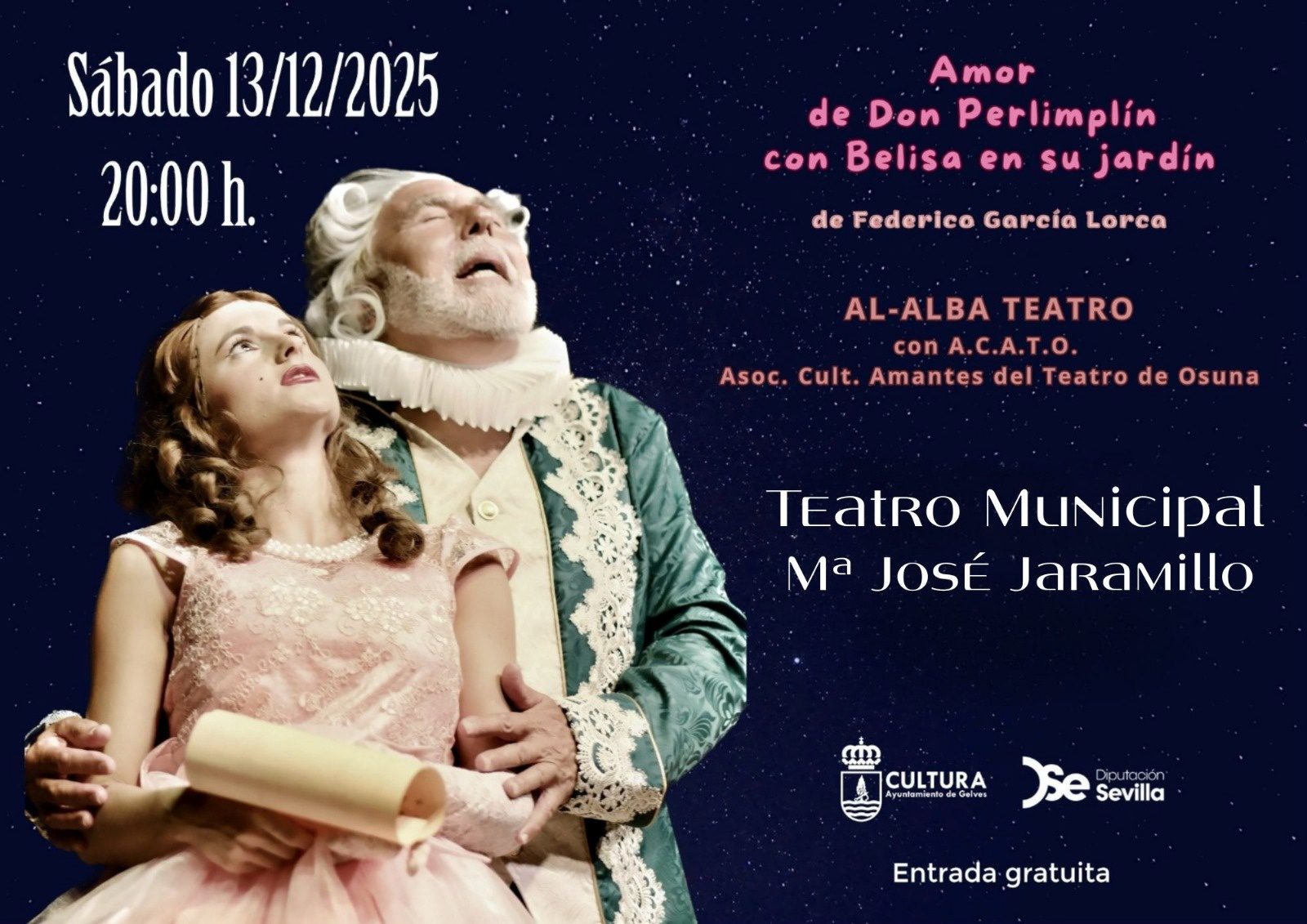 El Teatro Municipal Mª José Jaramillo acoge la representación de Amor de Don Perlimplín con Belisa en su jardín
