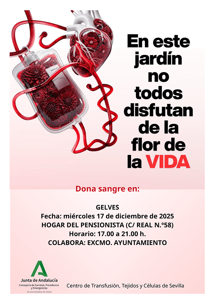 Nueva Campaña de Donación de Sangre en Gelves el miércoles 17 de diciembre en el Hogar del Pensionista