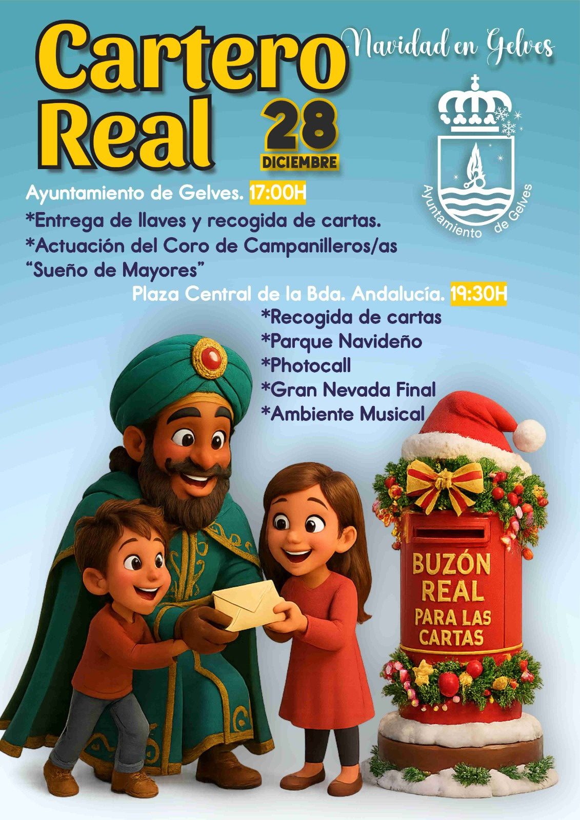 El Cartero Real visitará Gelves el 28 de diciembre