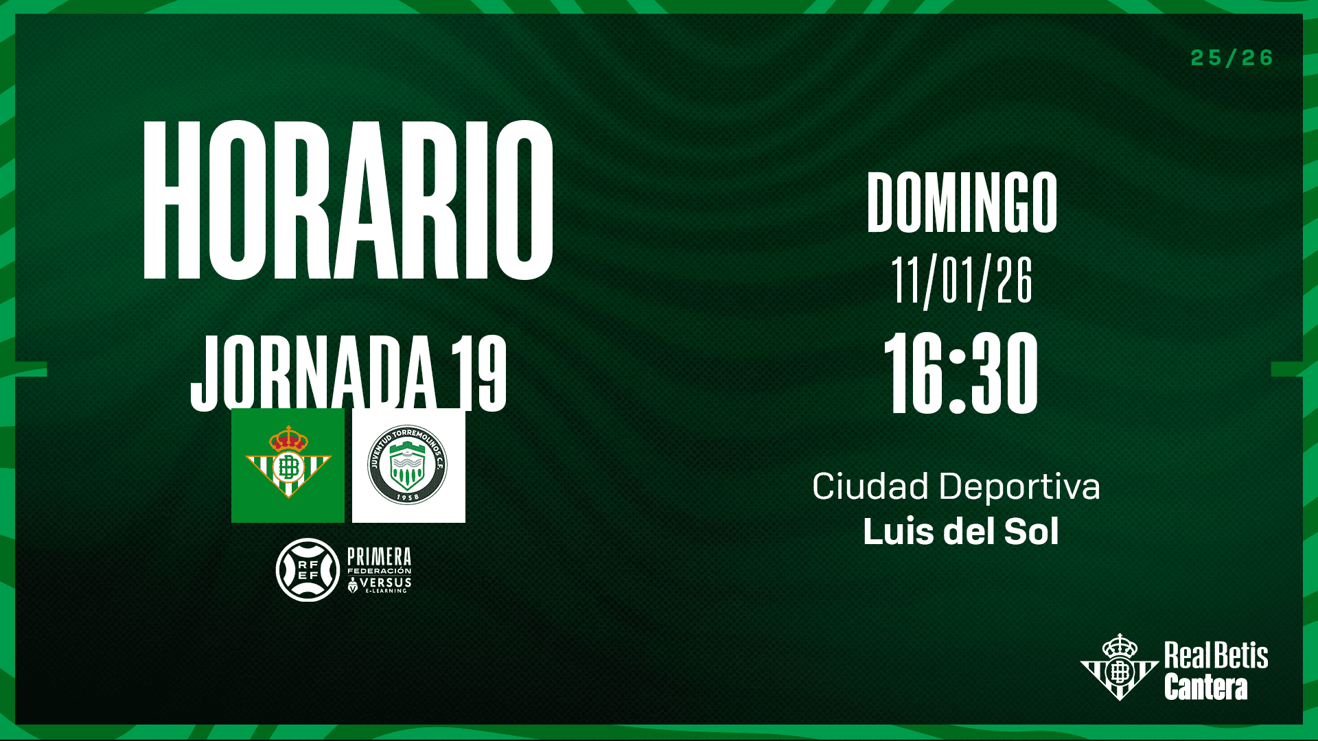 Saca ya tu entrada gratuita para animar al Betis Deportivo ante el Juventud Torremolinos
