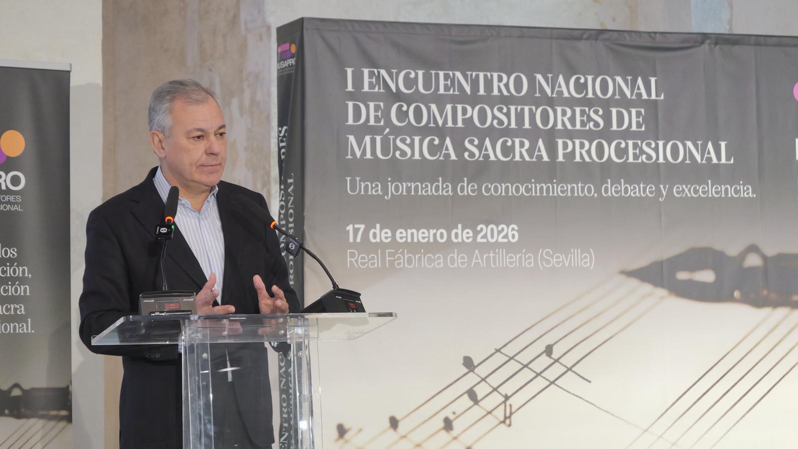 El alcalde inaugura el I Encuentro Nacional de Compositores de Música Sacra Procesional y reafirma “la trascendencia cultural y religiosa de este estilo que tiene a Sevilla como punta de lanza