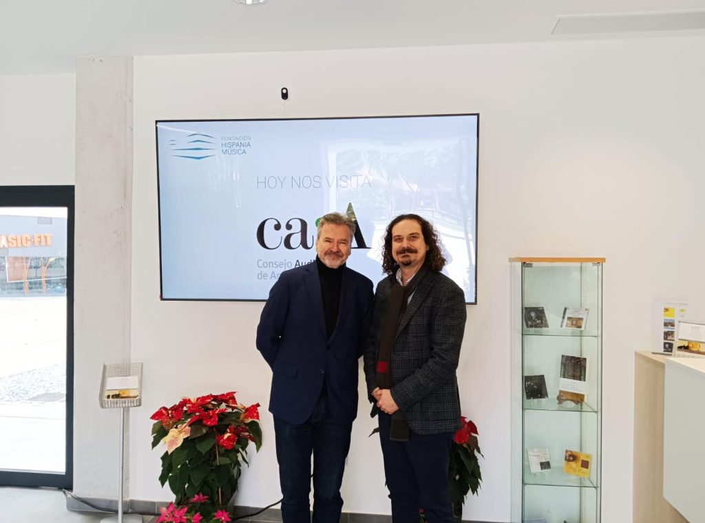 El presidente del CAA visita la nueva sede de la Fundación Hispania Música en Málaga para impulsar sinergias institucionales