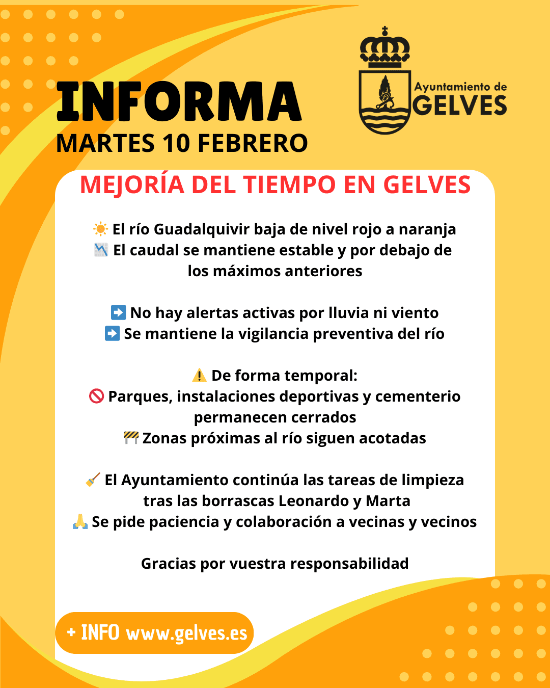 El Guadalquivir rebaja su nivel de alerta en Gelves y la situación comienza a normalizarse