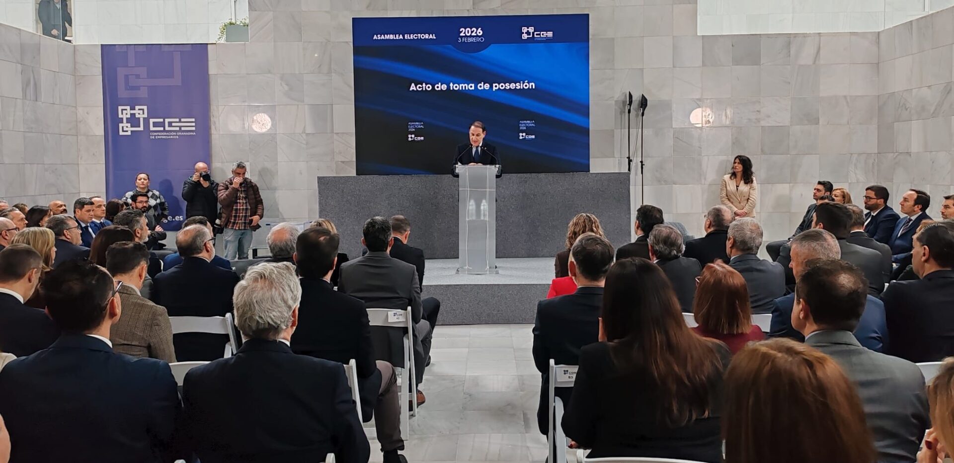 Javier González de Lara felicita a Gerardo Cuerva en su toma de posesión como presidente de la Confederación Granadina de Empresarios – Confederación de Empresarios de Andalucía