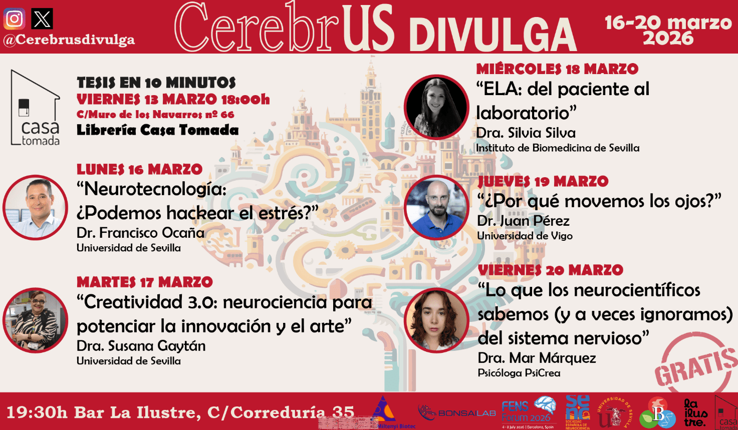 CerebrUS Divulga celebra su tercera edición del 16 al 20 de marzo para acercar la Neurociencia a la ciudadanía