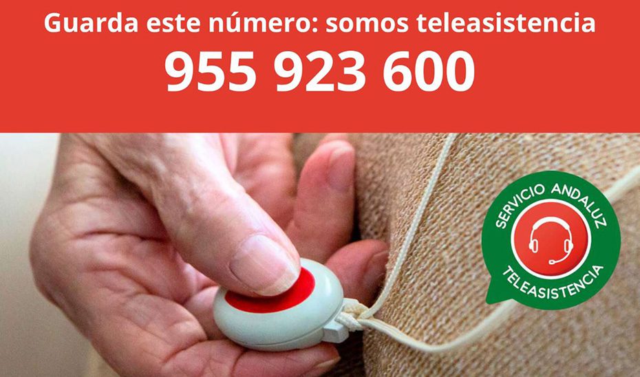 El 955 923 600, número de teléfono único para llamadas procedentes de Teleasistencia