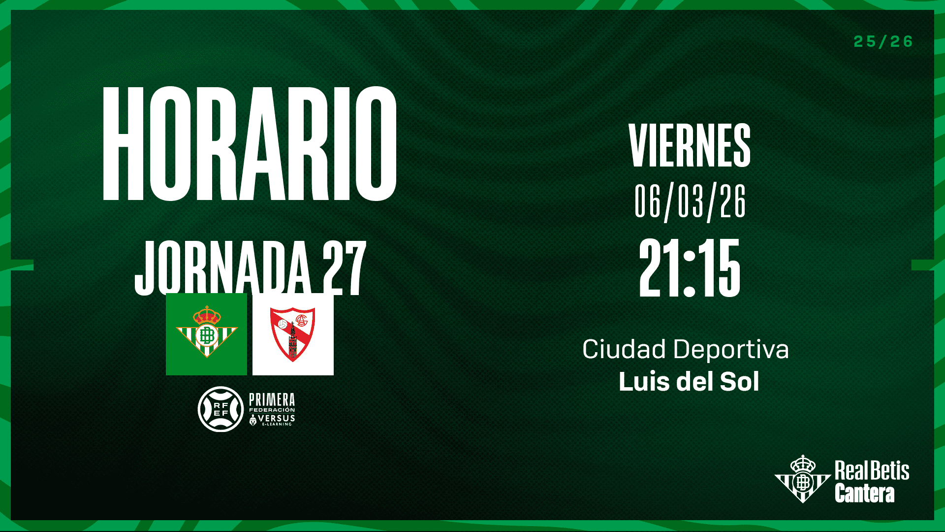 Saca ya tu entrada gratuita para animar al Betis Deportivo en el derbi ante el Sevilla Atlético