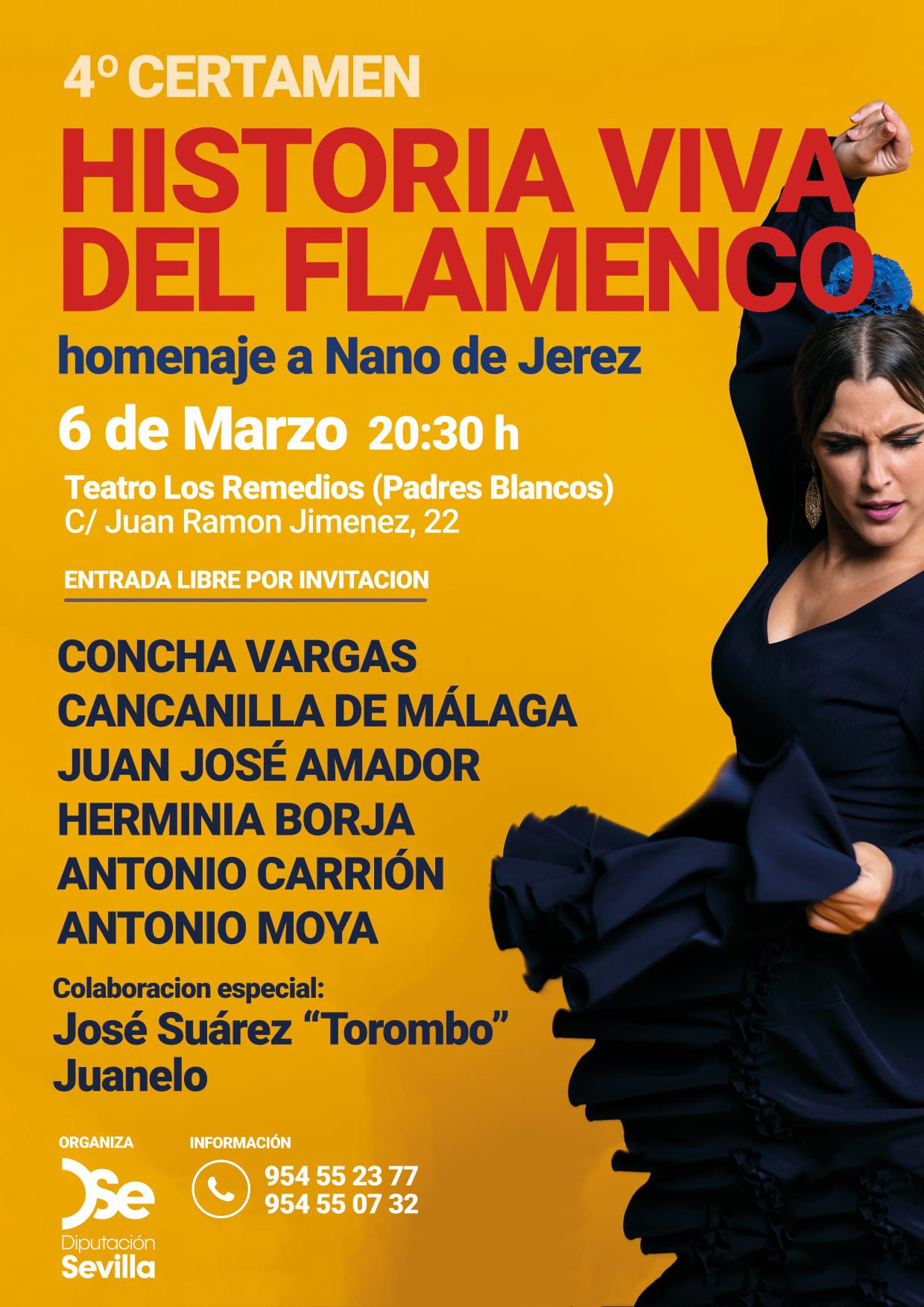 La Diputación homenajea este viernes a Nano de Jerez en el cuarto certamen ‘Historia viva del Flamenco’